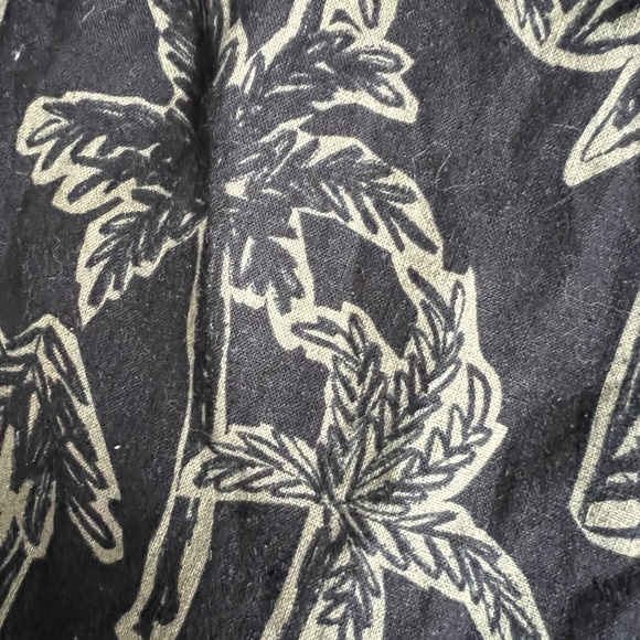 Joe Fresh Top Sleeveless Blouse XL Straps Dark Green Palm Trees Linen Cotton New - Picture 6 of 8